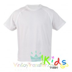 Camiseta tecnica blanca de niño para sublimar