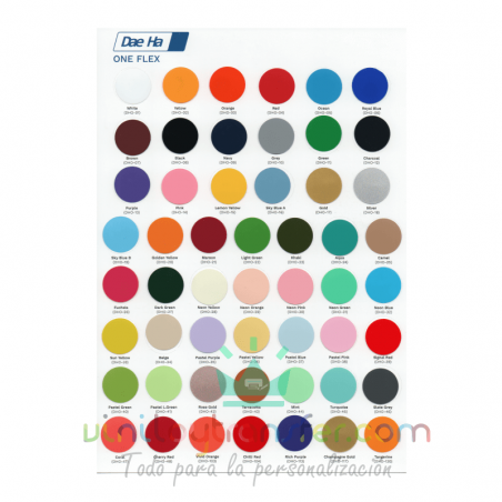Carta de colores para Vinilo textil Daeha Premium One flex