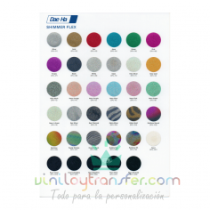 Carta de colores del Vinilo textil Daeha Premium Shimmer glitter soft