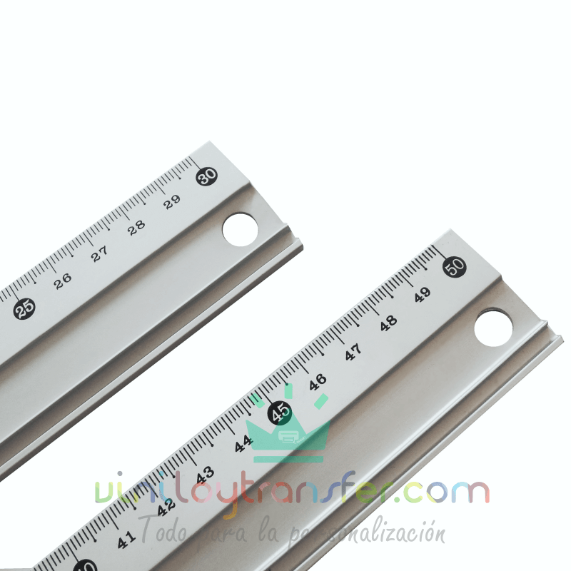 Regla metálica de aluminio de 30 y 50 cm